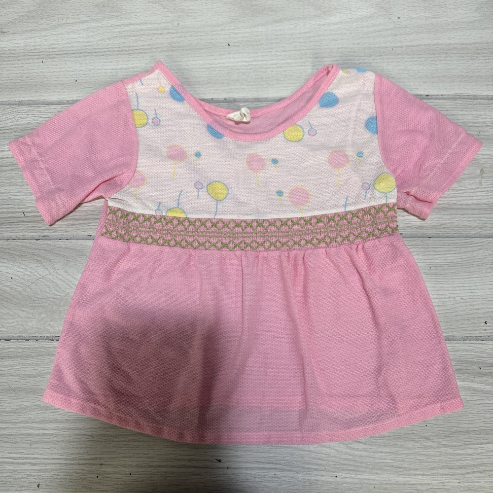 Vintage Girl's Short Sleeve Shirt Balloons‎ Size 6